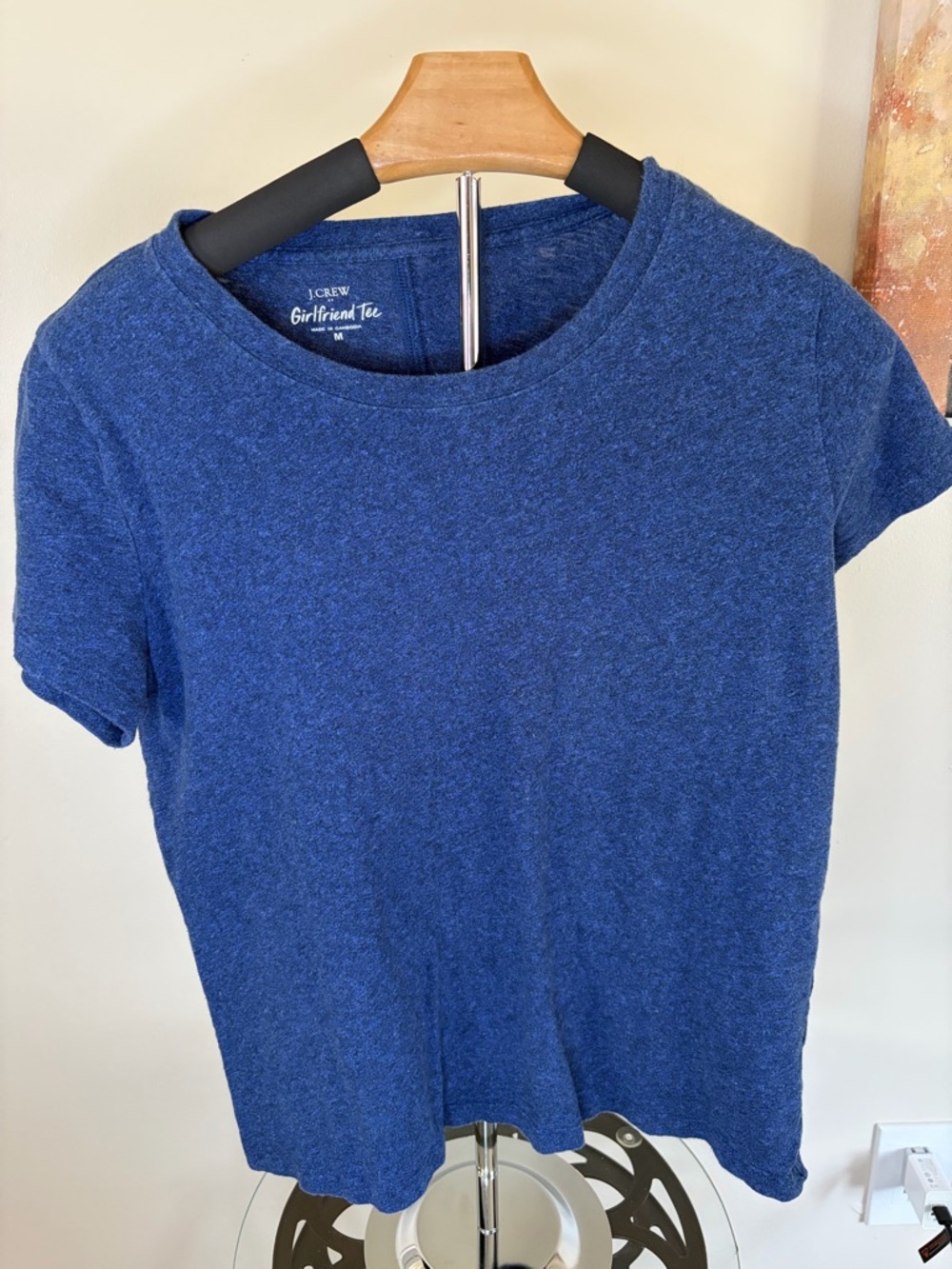 J. Crew Girlfriend Tee in Heather Navy
